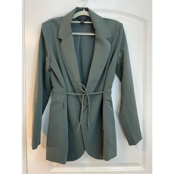 Athleta Endless Prima Twill Breathable Blazer in Green size 12 NWOT - Picture 1 of 13